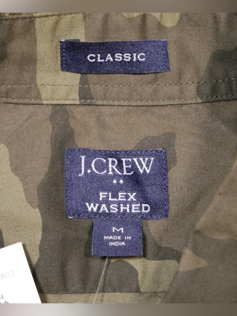 J.Crew Mens Camo‎ Flex Washed Short Sleeve Button Down Shirt AP630 Green M NEW